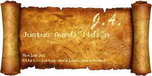 Justus Aurélián névjegykártya